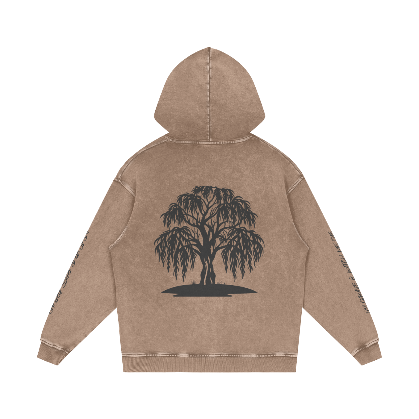 Willow Sleeve Print - Oversized Hoodie (Sand)