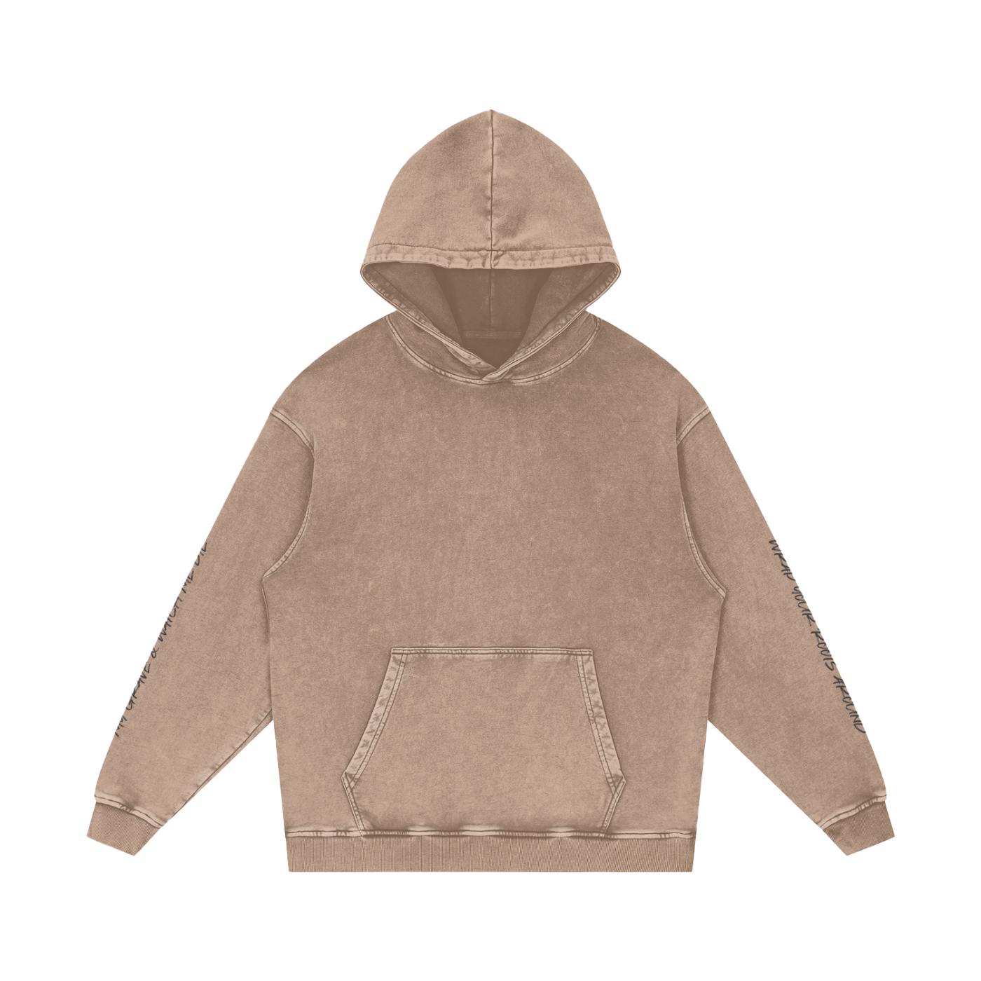 Willow Sleeve Print - Oversized Hoodie (Sand)